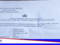 Kehilangan Sebuah BPKB atas nama KINKIN SUGIATIN No: Q07263557, Nopol: Z-4934-IL