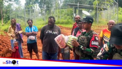 HUT Ke-80 TNI: Pos Rawa Bustop Satgas Pamtas RI-PNG Statis Yonif 403/Wirasada Pratista Bantu Rakyat